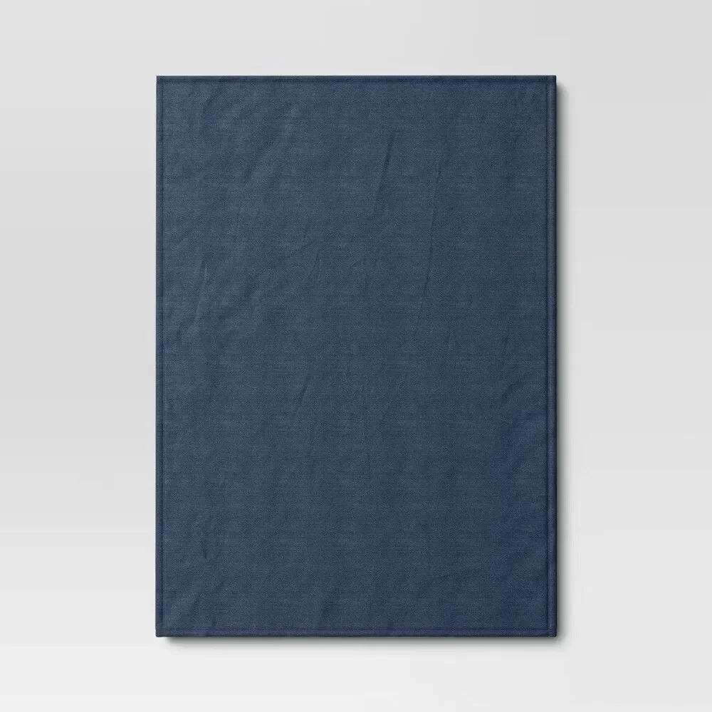 Threshold Chenille Throw Blanket Blue Faux Shearling Reverse 50x70